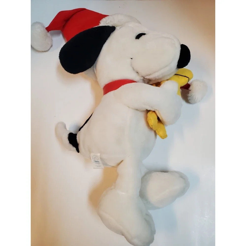 Applause Snoopy And Woodstock Plush Peanuts Christmas Holiday Santa Hats Theme